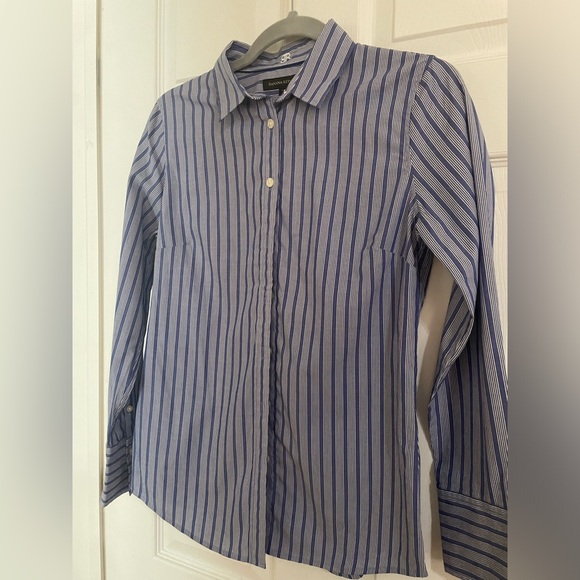 Banana republic Blue Button Down Shirt with Vertical Stripes - Picture 3 of 6